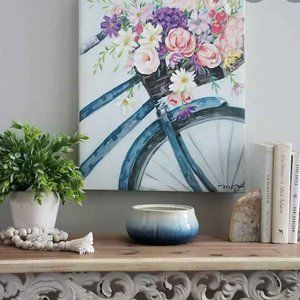 Floral Bicycle Canvas Art Print  16.5 x 20.5 x 1.5